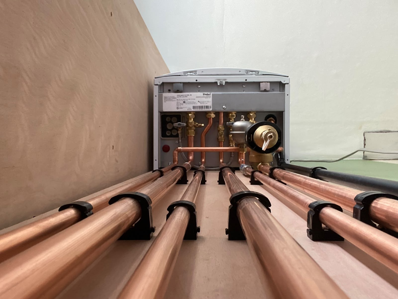 Vaillant combi boiler pipework and filter inspected during a London boiler repair