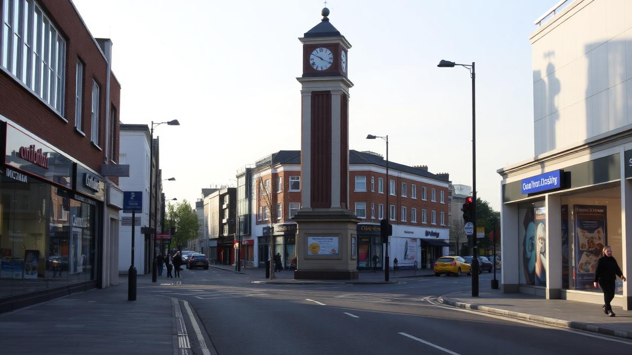 Detached and semi-detached family homes on a wide residential road in Bexleyheath