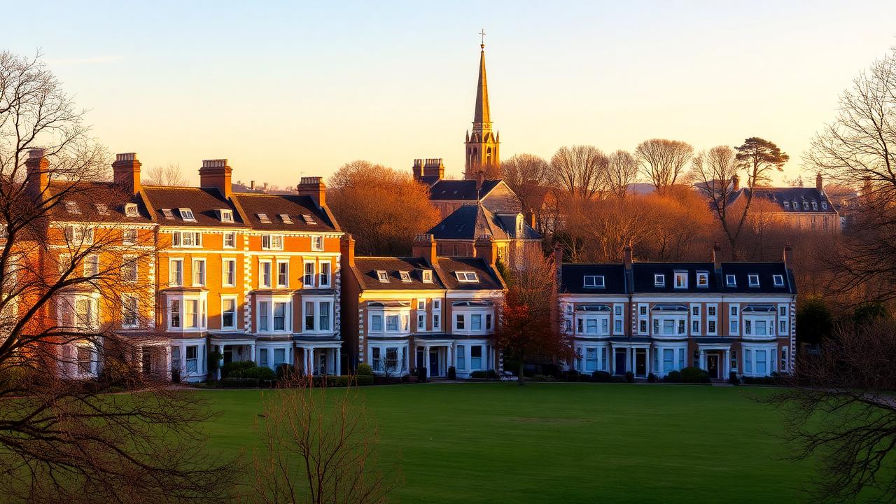 Georgian townhouses overlooking the open heath at Blackheath, SE3