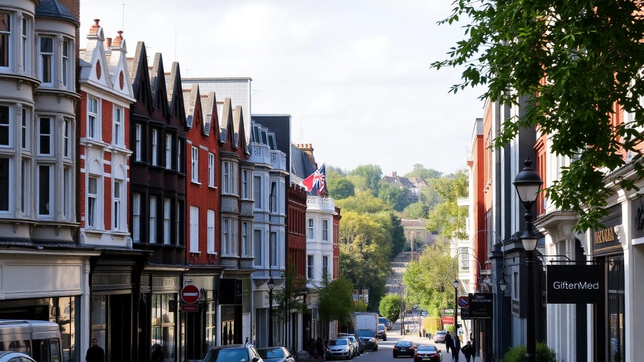 Victorian and Edwardian villas on a residential street in Bromley, BR1