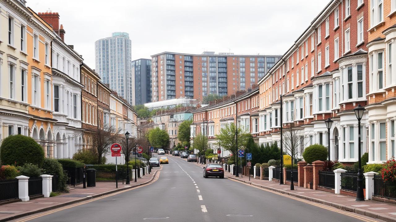 Victorian terraces and modern apartment blocks in Lewisham, SE13