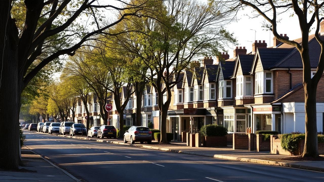 Detached and semi-detached 1930s homes on a tree-lined New Eltham street, SE9