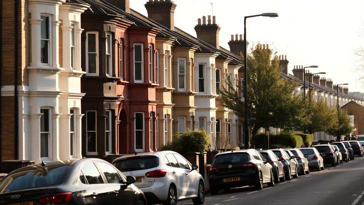 Rows of inter-war bay-fronted terraced houses in Welling, DA16